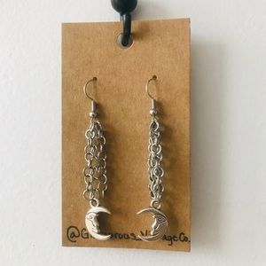Silver Crescents Hang Downs🌙